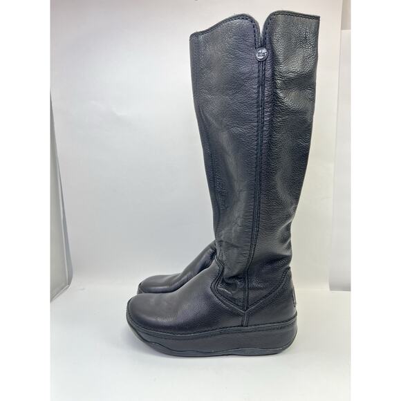 FitFlop Women's Superboot Tall Black Leather Pull On Knee High Boots Size 8 - Picture 8 of 12